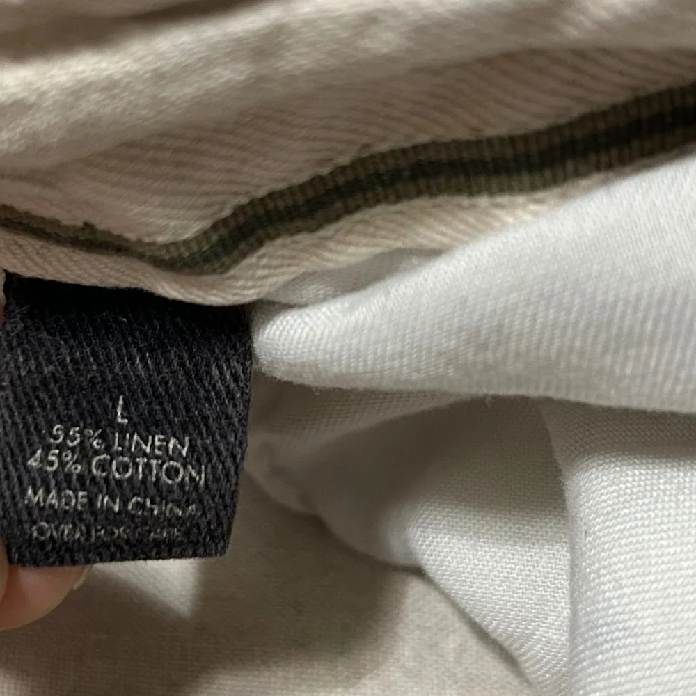 Express Mens Pants 36X30 Beige Tan Khaki Linen Blend Button Fly Lagenlook Casual